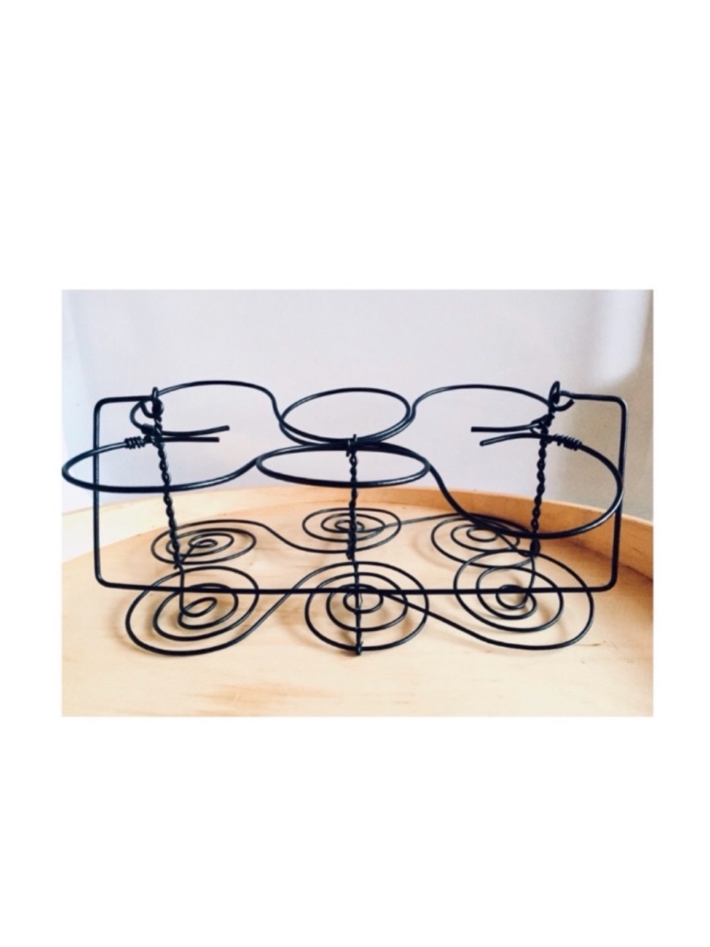 Shabby Chic Wire Beverage Carrier/Caddy with Six Slots